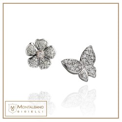 Orecchini Fiori di pesco fiore e farfalla | Gioielli De Nobili